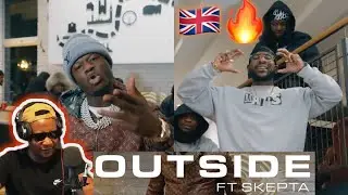 UK RAP REACTION 🇬🇧| J HUS - OUTSIDE (OFFICIAL VISUALISER) FT SKEPTA 🔥