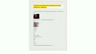 California Drivers Ed Questions and  answers rated A Questions with 100 Correct Answers  Verified  L
