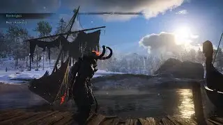Assassin's Creed Valhalla: Hel's damnation armor set and Surtr sword (Greatsword)
