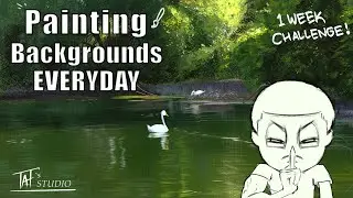 Painting Backgrounds Everyday! | 1 WEEK ART CHALLENGE