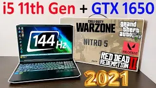 Acer Nitro 5 2021 - i5 11th Gen + GTX 1650 - Unboxing + Gaming Review + Thermal Testing + Cinebench
