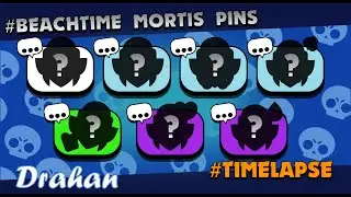 Beachtime Mortis Brawl stars pins - Timelapse #JurassicSplash