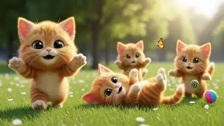 Cute Baby Cats Playing on Green Grass 🐱🌿 | Relaxing Meowing Sounds | Adorable Kitten Day