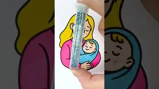 ⏪ Reverse Play 💕 Barbie Mom & Baby 👩&zwj;🍼 Glitter Art ✨ #barbie #art #mothersday #mother #baby #love