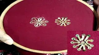 Hand embroidery sequence work(Flower design)