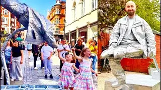 How London&rsquo;s Levitating Silverman Statue Updated His Firefighter Act with Stunning Family Reactions.