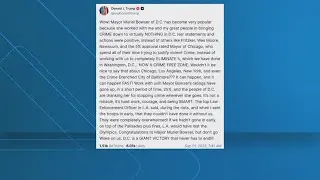 Trump praises Mayor Muriel Bowser on social media over DC crime