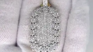 .925 Silver Ice Burst CZ Bling Bling Gold HipHop Dog Tag MSP1021G
