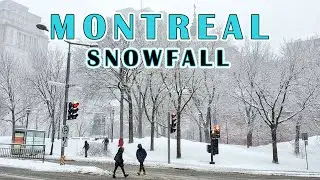Heavy Snowfall in Downtown Montreal - Canada Winter 2020 #snowfall #snow #canadawinter2020