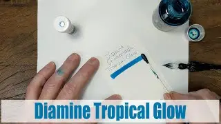 Diamine Shimmertastic Tropical Glow writing sample