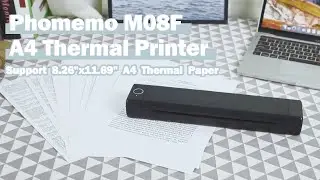Phomemo M08F Operation Intro: Portable Thermal Printer | Compatible with Android/iOS /Laptop/Tablets