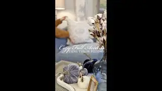 Pillows with a blue color palette, but want a cozy fall? No problem!