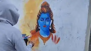 shree ram ji wall painting, ram ji ka painting, step by step, timelapse video