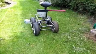 Paintball gun robot turret pan test.. 12 volt