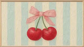 Coquette Cherry Bow Free TV Wall Art &bull; Aesthetic Cute Pastel TV Wallpaper &bull; Girly TV Art (No Sound)