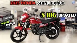 All New 2025 Honda Shine DX 100🔥 5 Big Updates Digital Meter Price features Walkaround video