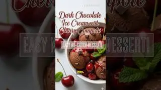 🍒 Dark Chocolate Ice Cream with Cherry Compote Recipe | Easy Homemade #Dessert #shorts #recipe