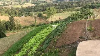 A Drone over the valley in Pai-Thailand-December 2018