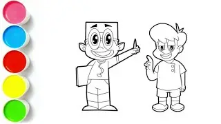 Titoo Vs Shera Cartoon Animation Drawing||Shera and Titoo Easy step by step Drawing for beginners