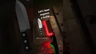 Let&rsquo;s laser engrave my #knife! Outdoor Element - Flicker Feather VG10. #engRAVE #Laser #KnifeLife