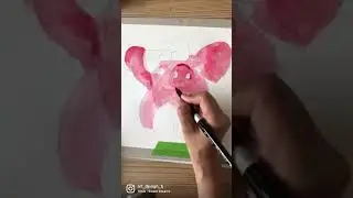 Pig painting in watercolor #cat #animals #watercolor #art #foryou #howtodraw #youtubeshortsviral