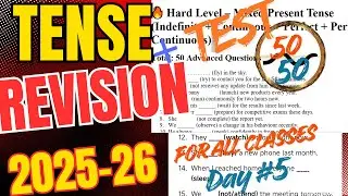 🔥Hard Level &ndash; Mixed Past Tense Practice / Top 50 Questions💥|| TENSE || Tense class 10th #class10th
