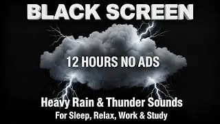 🔴 Heavy Rain and Thunder Sounds for Sleeping - Black Screen | Rain for Sleep, Natural Storm Sounds