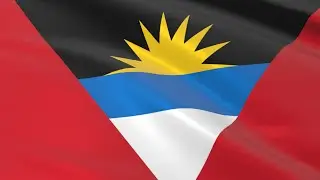 Flag of Antigua and Barbuda waving in the wind - Flag animation - Motion background - 4K UHD