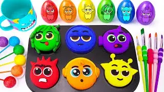 Oddly Satisfying Video 🌈 How To Make Rainbow GIANT Paint Puddles Form Mixing SPRUNKI Eggs Color ASMR