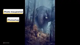 Photoshop Tutorial - Matte Painting of Big Elephant in Landscape
