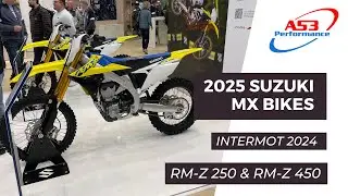 2025 Suzuki RMZ 250 & RMZ 450 Motocross bikes on show at INTERMOT 2024. Still have a kick starter!