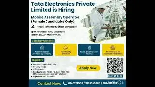 Job alert in TATA electronics