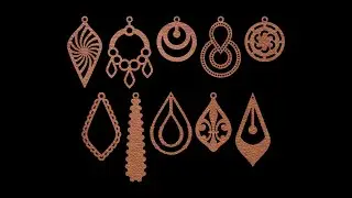 Wood Leather Acrylic Tear Drop Pendant Earring SVG Cricut Laser Cut File Clipart Png Eps Dxf Vector