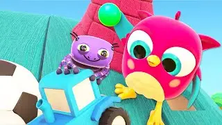 A little spider tries to climb up a pipe, and Hop Hop the owl sings a song about it.
