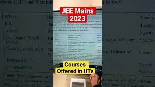 Courses offered in Various IITs | #jeemain2023