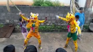 #tiger dance#moharam#village tiger#🐅🐅AMAZING TIGERS 🐅🐅Jagtial moharam !! peddapullulu  !!