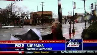 Fox5 Sue Palka Umbrella breaks in wind blooper