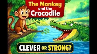 The Monkey and the Crocodile 🐒🐊 | Clever or Strong? | Moral Story for Kids