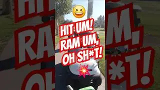 Walking Dead Star CRASHES golf cart! #shorts #golf