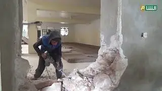 أوقاف بلدة التوامة ترمم مسجد القرية.