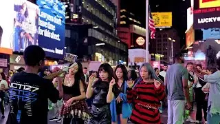 😲 A Quieter Side of Times Square NYC   Everyone Starts Taking Photos! 🗽 NYC Walking Tour 4K Cameras!