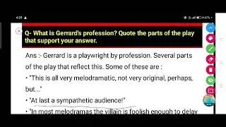 What is Gerrard's profession? Quote the parts of the play that support your answer.