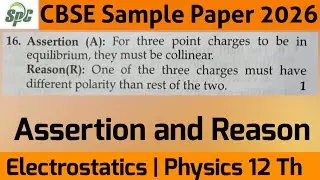 Q16 Assertion : For three point charges to be in equilibrium,  they must be collinear . Reason : One