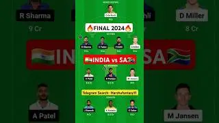 India vs South Africa Dream11 Prediction | IND vs SA Final Dream11 Team  2024 | IND vs SA T20 Final