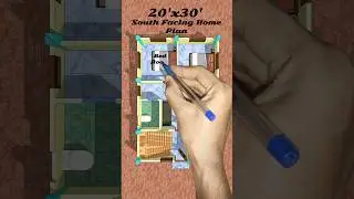 20x30 Detail Floor Plan with proper Measurements #shorts #home #shortvideo #house #building