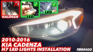 2010-2016 KIA CADENZA H7 LED LIGHTS LOW BEAM INSTALLATION 