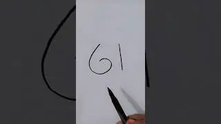 How to draw cute cat from Number 61 #shorts