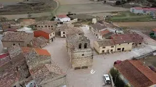 Viana de Jadraque y Huérmeces del cerro a vista de dron.