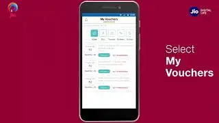 Reliance Jio How to Redeem Vouchers Using MyJio App   Hindi
