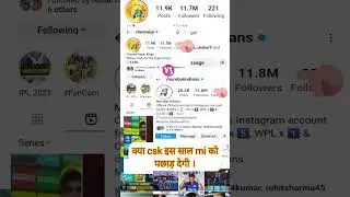 highest instagram followers CSK vs Mi #cskvsmi #followers #instagram #csk #mi @Factsboyuk01